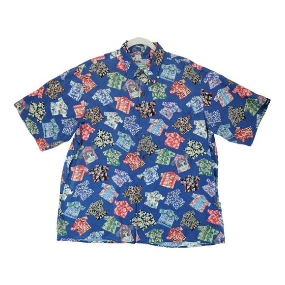 Vintage 80’s Reyn Spooner Hawaiian Shirt Tiki Aloha Pattern - Size Large Rare !! - Picture 1 of 6